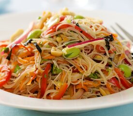 Soy Bean Salad with Brown Rice Noodles 