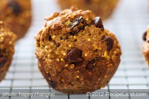 Banana, Oats, Millet and Chocolate Chip Muffins