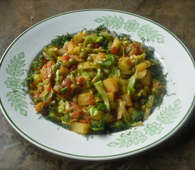 Banda Kopir Tarkari (Vegetables Stir Fried with Spices)