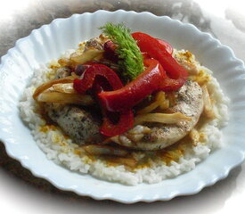 Chicken with Fennel Red Pepper and Rice