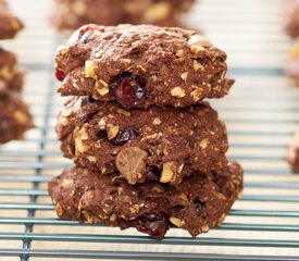 Chocolate Fudge, Cranberry and Walnut Cookies