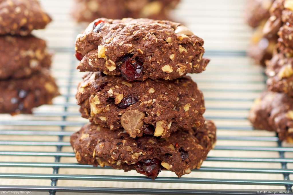 Chocolate Fudge, Cranberry and Walnut Cookies recipe