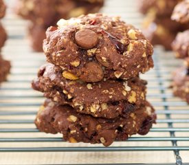 Chocolate Fudge, Cranberry and Walnut Cookies