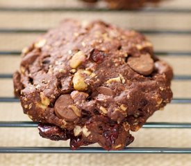 Chocolate Fudge, Cranberry and Walnut Cookies