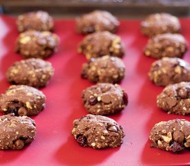 Chocolate Fudge, Cranberry and Walnut Cookies