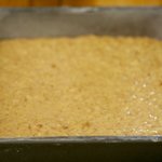 Pour the mixture into prepared baking pan.