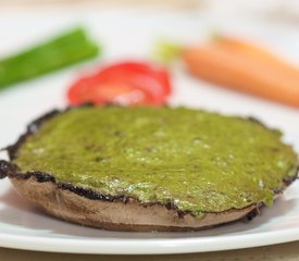 Cheesy Pesto Stuffed Mushrooms