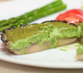 Cheesy Pesto Stuffed Mushrooms