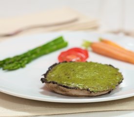 Cheesy Pesto Stuffed Mushrooms