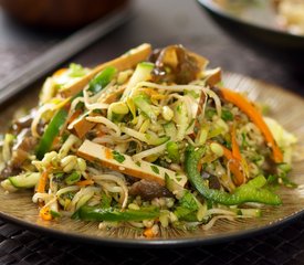 Vegetable Smoked Tofu Salad with Soy-Maple Dressing