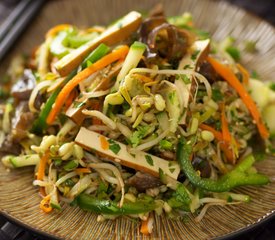 Vegetable Smoked Tofu Salad with Soy-Maple Dressing