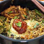 Bibimbap2 (Korean Seasoned Vegetables and Rice with Spicy Sauce)
