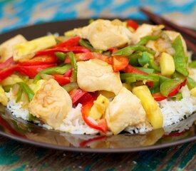 Asian Chicken, Peppers, Pineapple and Rice