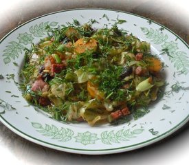 Spring Cabbage with Bacon and Chorizo