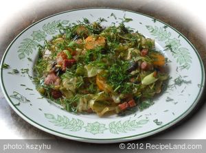 Spring Cabbage with Bacon and Chorizo
