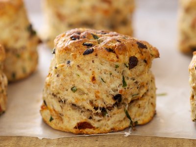 Basil, Feta, Sun-Dried Tomato and Olive Scones