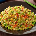 Veggie and Rice Salad with Soy-Maple Dressing