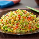 Veggie and Rice Salad with Soy-Maple Dressing