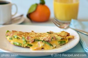 Asparagus and Canadian Bacon Cheese Omelet