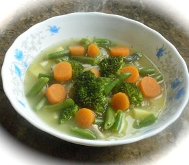 Lentil Soup with Steamed Vegetables