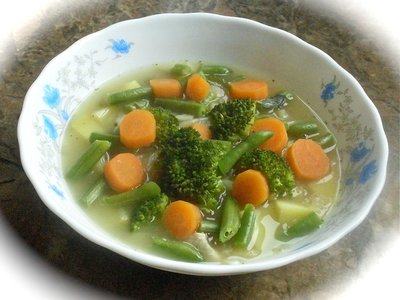 Lentil Soup with Steamed Vegetables