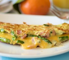 Asparagus and Canadian Bacon Cheese Omelet