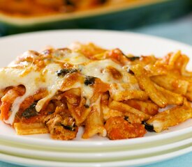 Baked Pasta with Sausage, Tomatoes, and Cheese