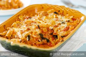 Baked Pasta with Sausage, Tomatoes, and Cheese
