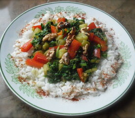 Eggplant, Red Pepper and Spinach Curry