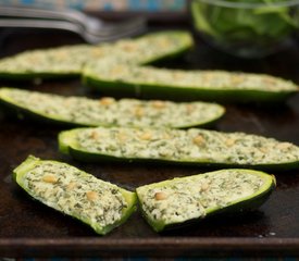 Basil and Ricotta Stuffed Zucchini