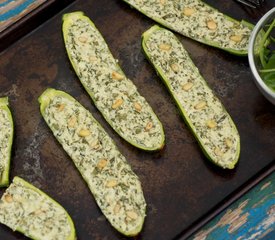 Basil and Ricotta Stuffed Zucchini