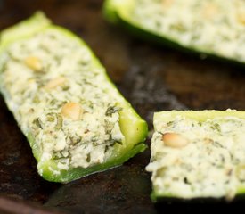 Basil and Ricotta Stuffed Zucchini