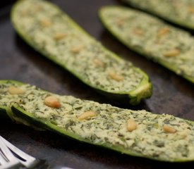 Basil and Ricotta Stuffed Zucchini