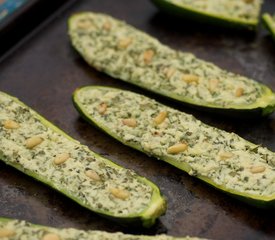 Basil and Ricotta Stuffed Zucchini