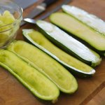 Next prepare the zucchinis.
