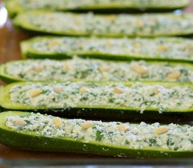 Basil and Ricotta Stuffed Zucchini