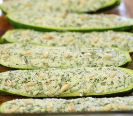 Basil and Ricotta Stuffed Zucchini