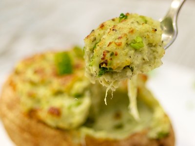 Twice Baked Potatoes with Gouda and Pesto 