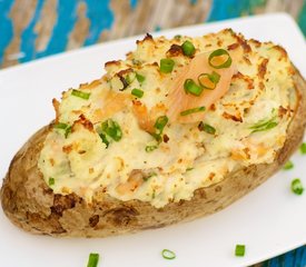 Twice Baked Potatoes with Smoked Salmon and Chives