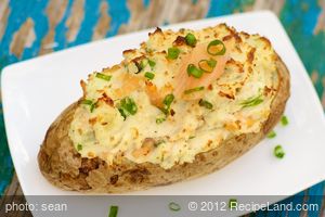 Twice Baked Potatoes with Smoked Salmon and Chives