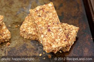 Almond, Peanut Butter and Dried Fruits Granola Bars recipe