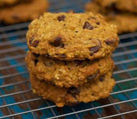 Pumpkin Oatmeal Chocolate Chip and Cranberry Cookies