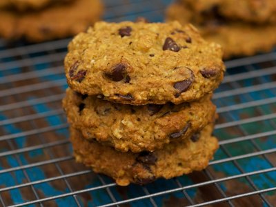 Pumpkin Oatmeal Chocolate Chip and Cranberry Cookies