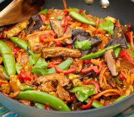 Sugar Snap Pea, Shiitake and Tofu Stir-Fry