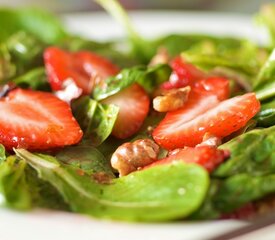 Baby Spinach and Strawberry Salad with Maple Dressing