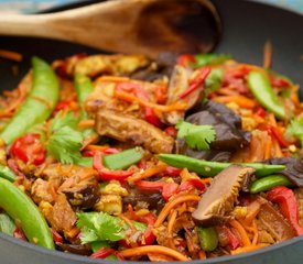 Sugar Snap Pea, Shiitake and Tofu Stir-Fry