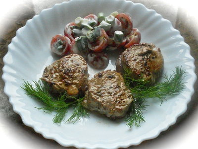 Pork Tenderloin Medallions with Elderberry Syrup and Dry-Cured Ham