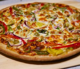 Roasted Bell Pepper, Artichoke Hearts, and Olive Pizza