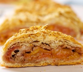 Peach Strudel with Vanilla Sauce