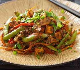 Sugar Snap Pea, Mushroom and Tofu Stir-Fry